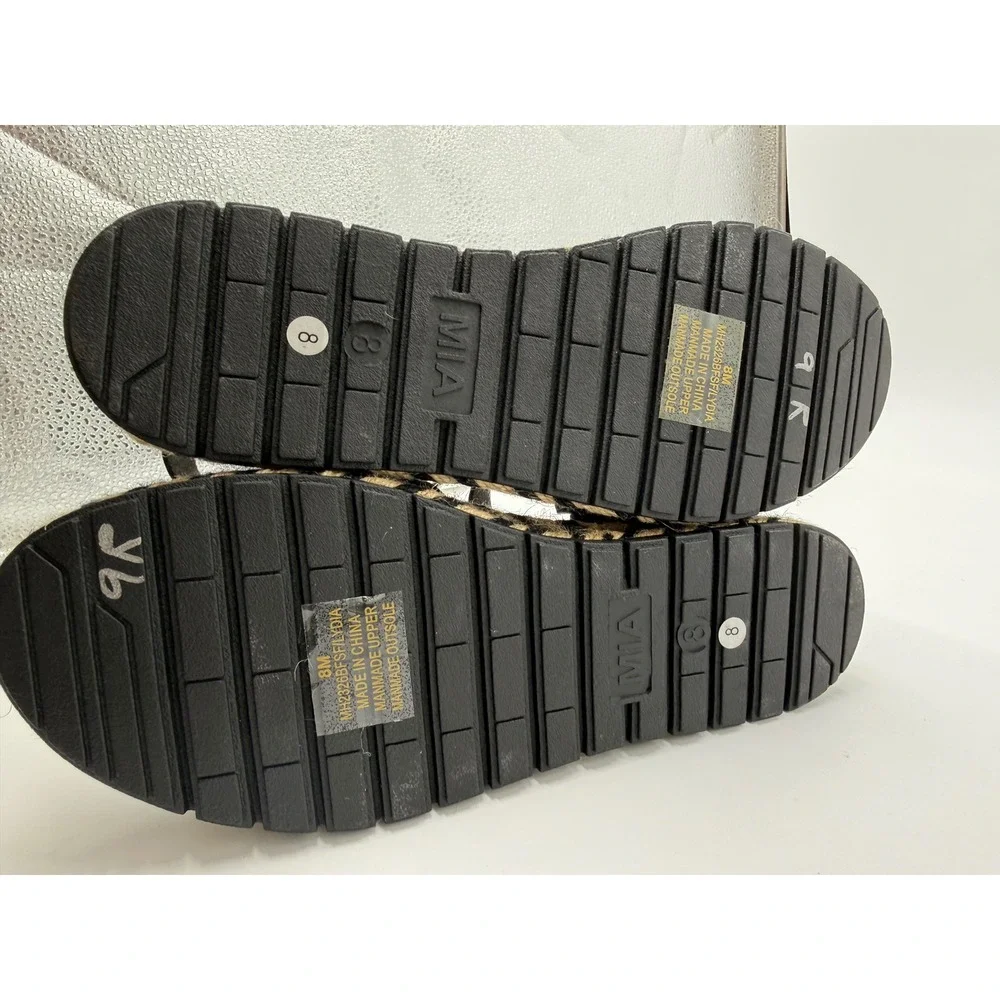 MIA Flylydia Platform Sandal Women 8 Black Excellent Espadrille Lug Sole Strappy